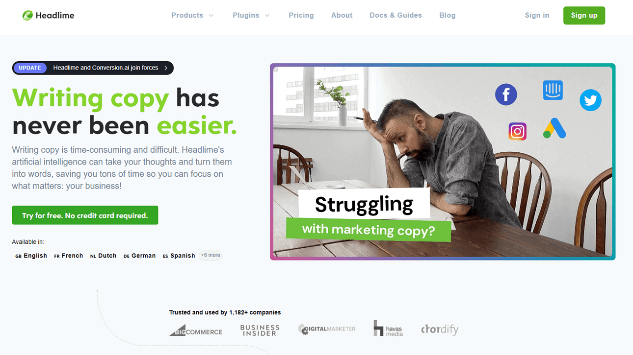 Homepage graphic of Headlime, symbolizing its ease in landing page creation.